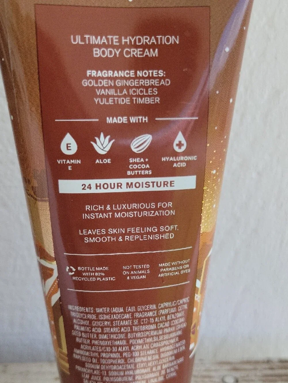 Bath & Body Works Jolly Gingerbread Village Body Cream - Brown & Gold